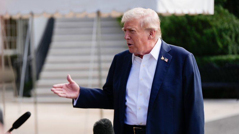 Donald Trump tells reporters a deal on Gaza is near before leaving the White House to attend a golf tournament.