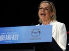 Sussan Ley speaks on stage at the AFL Grand Final day breakfast.
