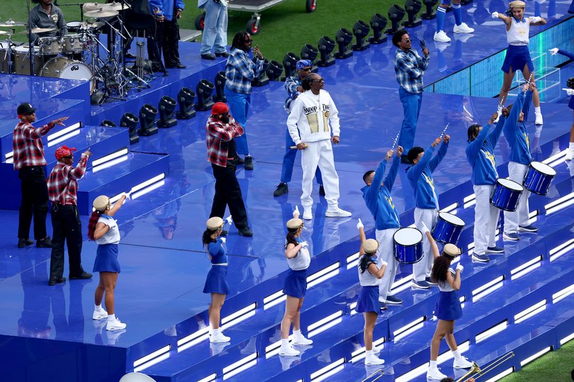 Snoop Dogg on stage.