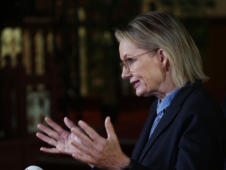 MELBOURNE, AUSTRALIA- NewsWire Photos SEPTEMBER 18, 2025: Liberal Party leader Sussan Ley visits the Salvation Army in Melbourne.  NewsWire/ David Crosling