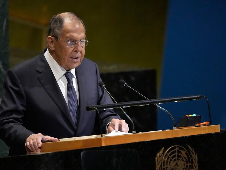 Russian Foreign Minister Sergei Lavrov has accused some foreign politicians of warmongering. (AP PHOTO)