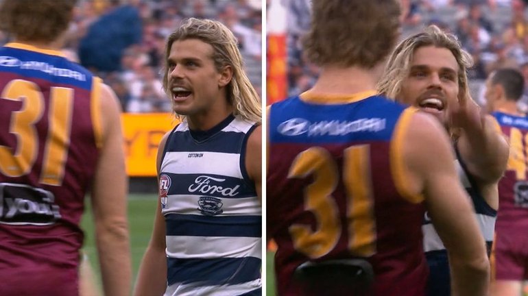 Harris Andrews and Bailey Smith exchanged words late in the grand final. 