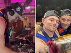 The Brisbane Lions partied into the early hours after their stunning back-to-back AFL Grand Final victory, with players still celebrating in playing gear.