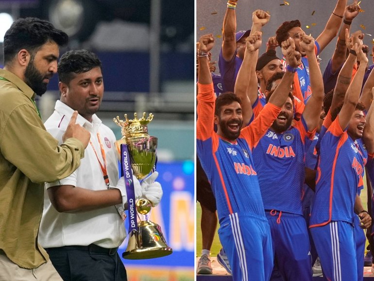 India have celebrated their Asia Cup win without the trophy.