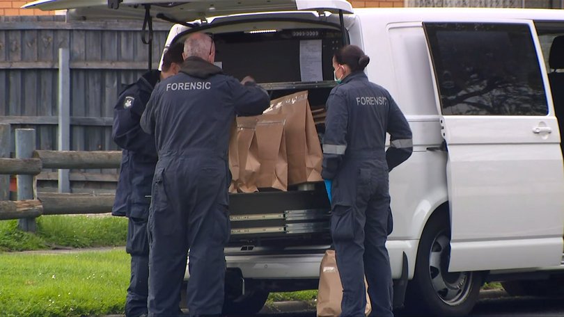 Forensic police at the scene. 