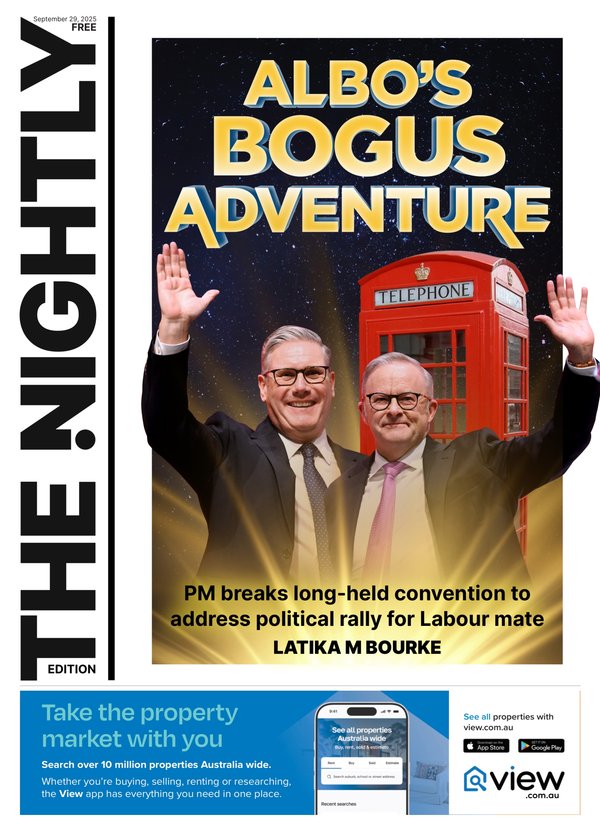The Nightly cover for 29-09-2025