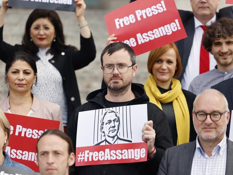 Julian Assange's brother Gabriel Shipton. (EPA PHOTO)