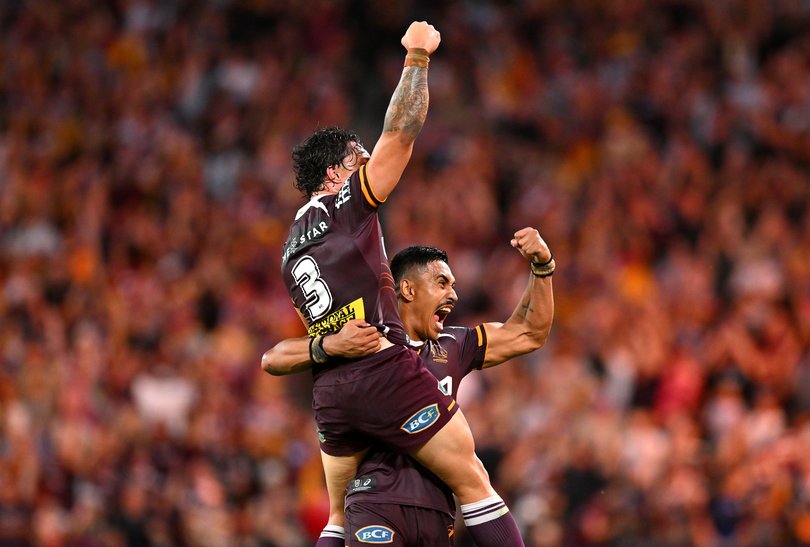 Kotoni Staggs and Deine Mariner celebrate victory.