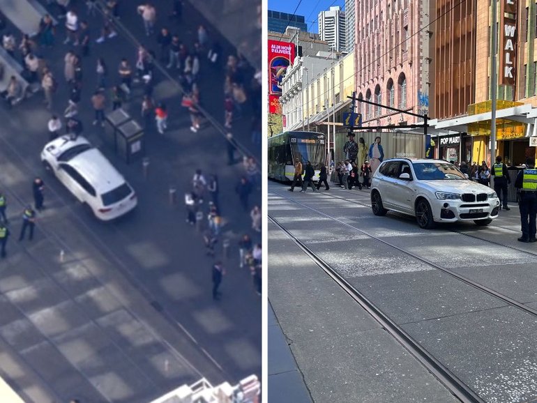 A major police operation unfolded at a busy shopping precinct in Melbourne’s CBD following a pursuit.