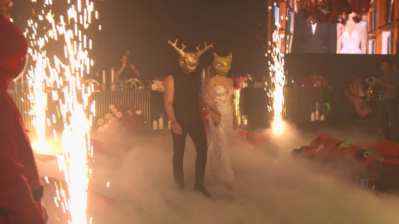 Olivia and Anthony kicked off the party with a dance inspired by the Squid Game theme, blending romance with a daring edge.