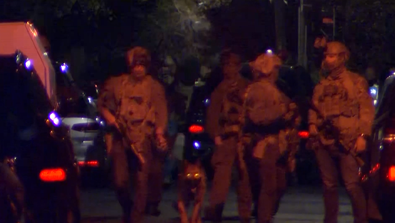 Police swarmed a property on Bindi St in Glenroy on Sunday night, searching for the gunman.