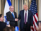 President Donald Trump says Israeli Prime Minister Benjamin Netanyahu backs a US peace-plan. 