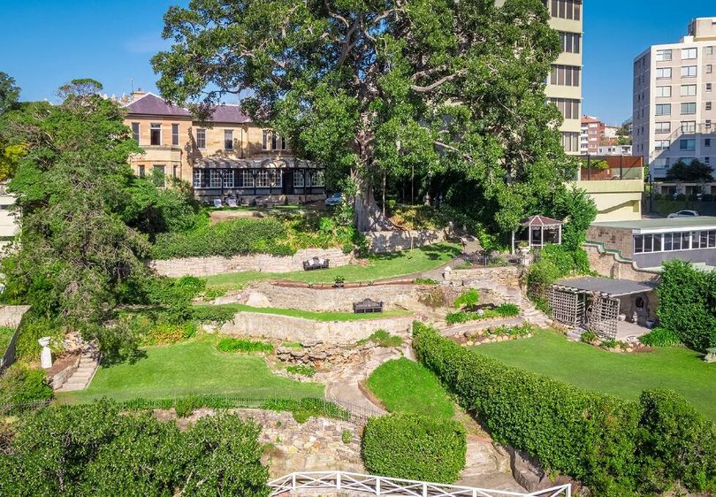 The grand property has direct access to the harbour.