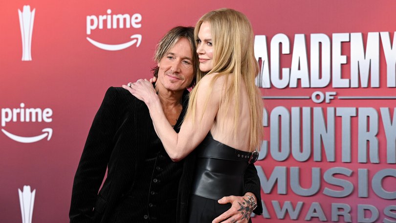 Keith Urban and Nicole Kidman pose for photos at the 60th Academy of Country Music Awards in May 2025.
