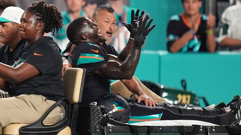 Tyreek Hill was in good spirits after the shocking injury.