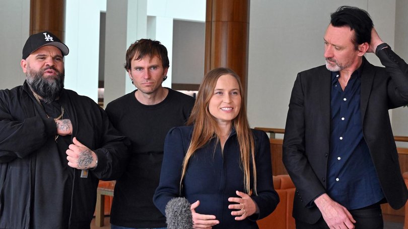 Adam Briggs (left) in Canberra yesterday.