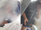 A cloud of fine concrete dust engulfs the apprentice’s face. He jolts back, covering his eyes and mouth with his hands.
