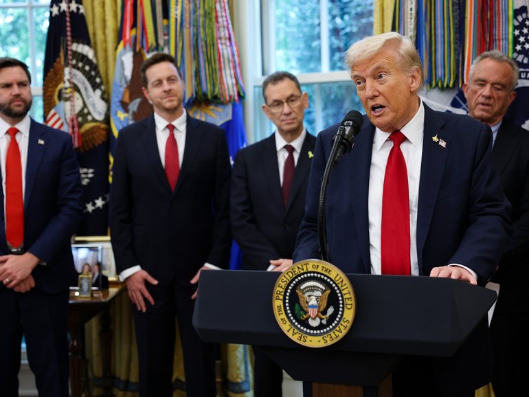 US President Donald Trump says US patients, who often pay nearly three times more than in other developed countries, will get cheaper prescription drugs.