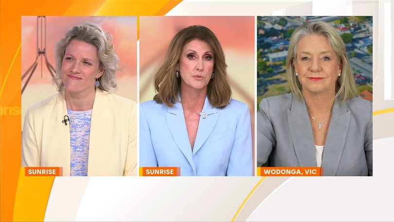 Sunrise’s Nat Barr gave Albanese minister Clare O’Neil a wake-up call on Wednesday over ‘five per cent deposits’, amid warning house prices will explode. They were joined by Senator, Bridget McKenzie.  