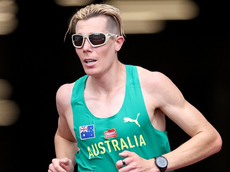 Liam Boudin finished a stifling marathon at the world championships.