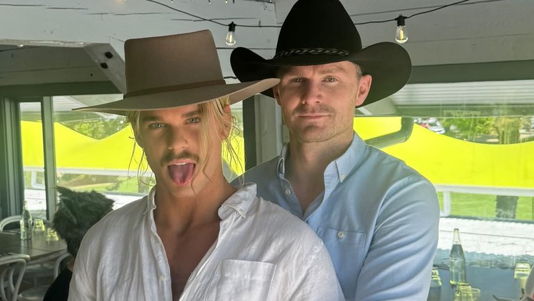 Bailey Smith Smith captioned the photo with Cats skipper Patrick Dangerfield: “or brokeback mountain depends how ya look at it” and “this is what losing a granny does to ya.”