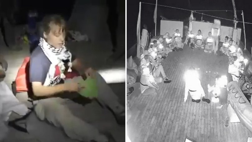 Activists on board a flotilla of vessels sailing toward the Gaza Strip say the Israeli navy has begun intercepting their vessels.