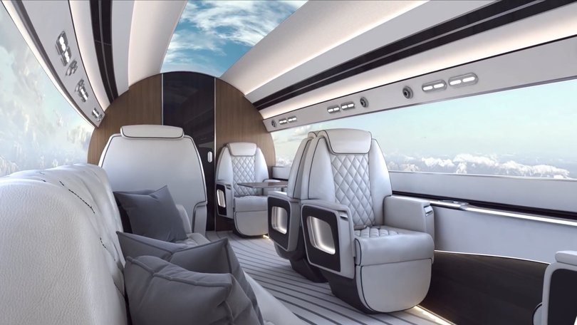 Otto Aerospace’s new Phantom 500 has replaced windows with digital panes to cut fuel burn by 60 per cent. 