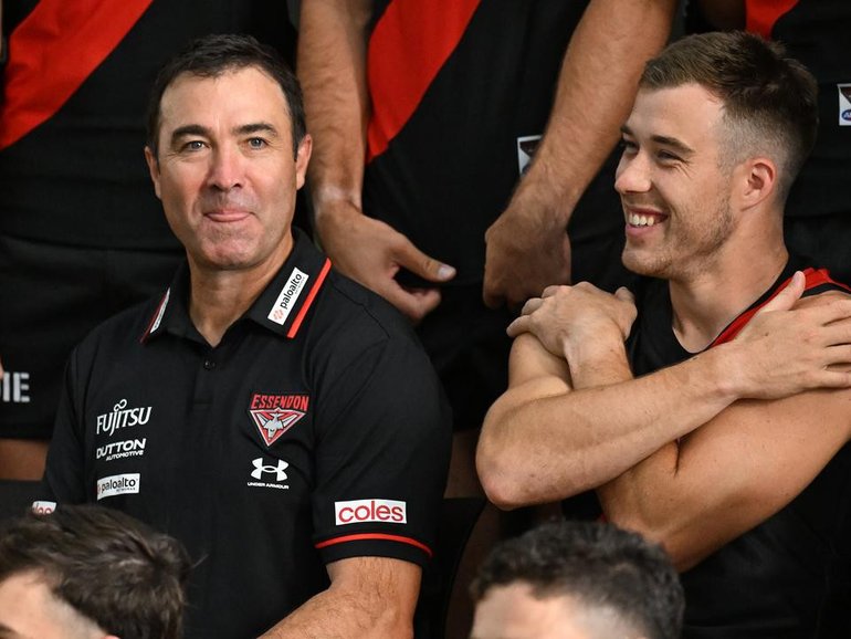 Essendon coach Brad Scott has expressed the Bombers' love for Zach Merrett. (James Ross/AAP PHOTOS)