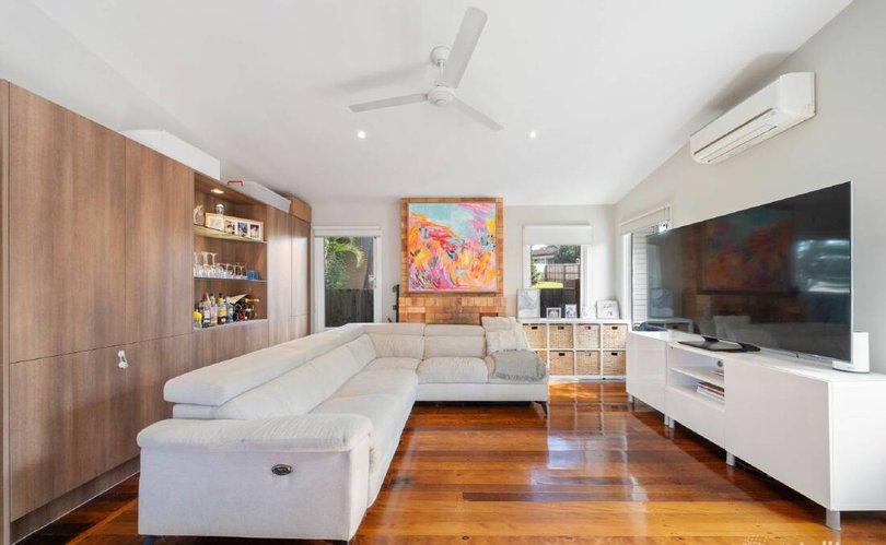 The house inclidued a built-in bar area.