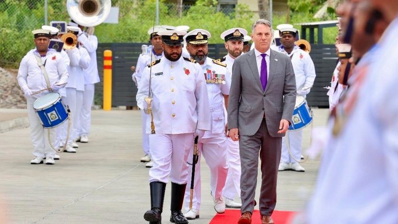 Deputy Prime Minister Richard Marles and Fiji PM Sitiveni Rabuka at the ceremony marking the handover of the Vuvale Maritime Essential Services Centre to Fiji. Unknown