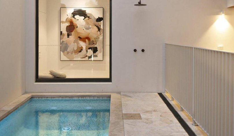 The heated swimming pool.