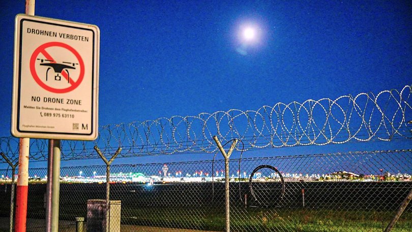 Air travel through Munich airport has again been disrupted, after several drones were sighted. (AP PHOTO)