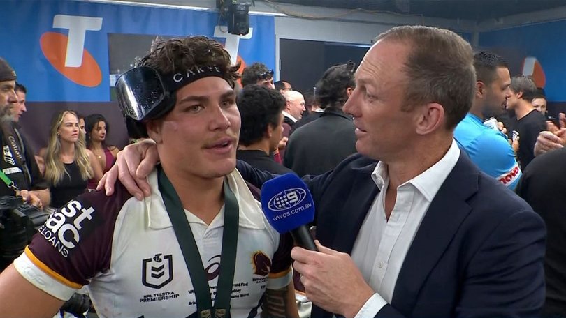 Reece Walsh spoke to Darren Lockyer after the game. 