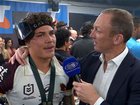 Reece Walsh spoke to Darren Lockyer after the game. 