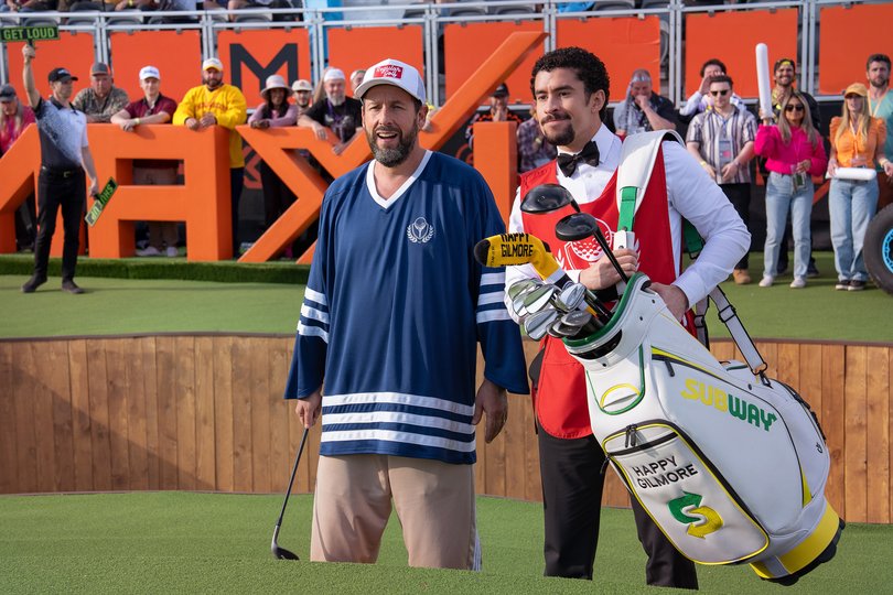 Bad Bunny with Adam Sandler in Happy Gilmore 2.