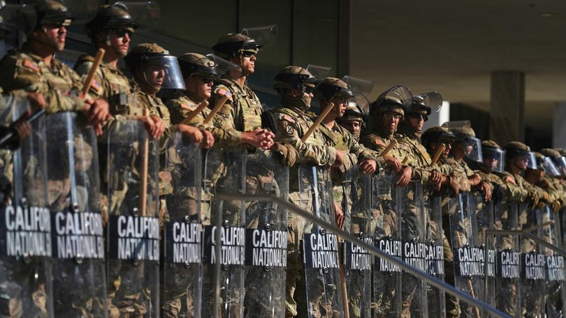 US President Donald Trump is deploying 300 California National Guard troops to Portland. (AP PHOTO)