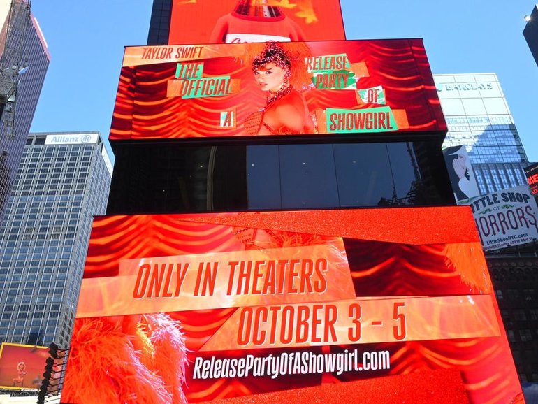 Taylor Swift's The Official Release Party of a Show Girl debuted as the number one film in the US. (EPA PHOTO)