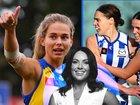 Ella Roberts of the Eagles and Jasmine Garner 
 of the Kangaroos.