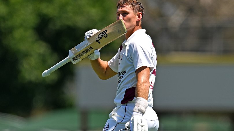 Marnus Labuschagne celebrates his century.