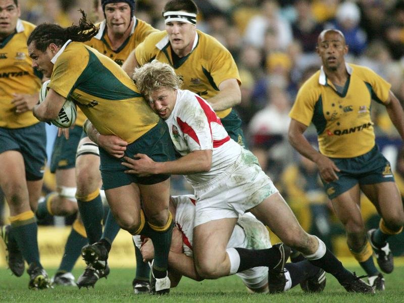 Former England rugby captain Lewis Moody (centre) has been diagnosed with motor neurone disease. 