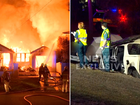 The house fire in Melbourne; police are looking for teenagers after a car chase in northern Queensland.
