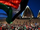 A pro-Palestine rally was held at the Sydney Opera House two days after the Hamas attack on Israel. (Dean Lewins/AAP PHOTOS)