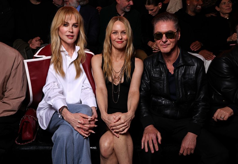 (L-R) Nicole Kidman, Vanessa Paradis and Étienne Daho attend a Chanel Spring/Summer 2026 show as part of Paris Fashion Week.