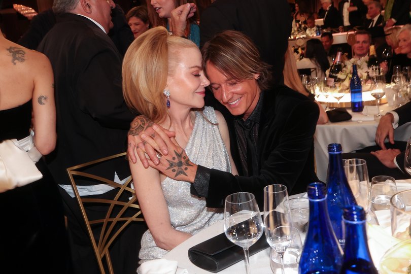 Nicole Kidman, Keith Urban during the 82nd Annual Golden Globes held at The Beverly Hilton on January 05, 2025.