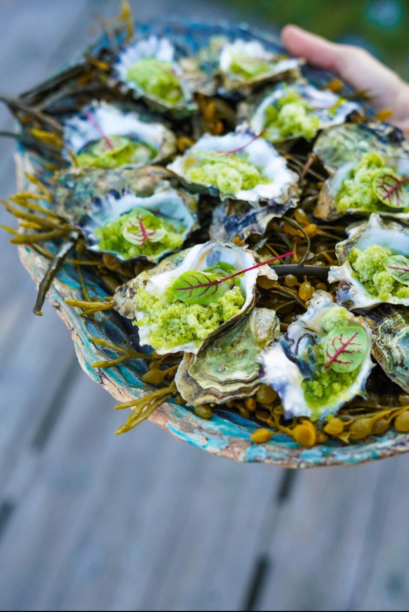 Seafood prepared at Holmen Lofoten, Sørvågen in Norway.