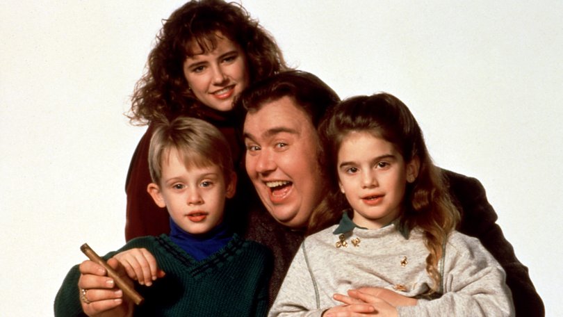 John Candy with Macauley Culkin, Gaby Hoffman and Jean Louisa Kelly in Uncle Buck.