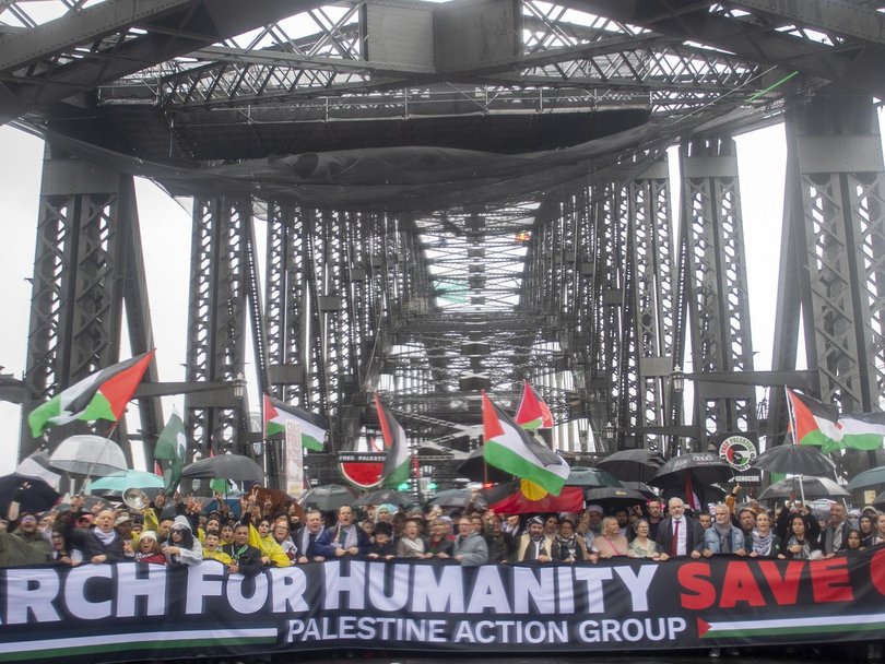 About 90,000 people marched over Sydney Harbour Bridge on October 9. Organisers told the police 10,000 would turn up.