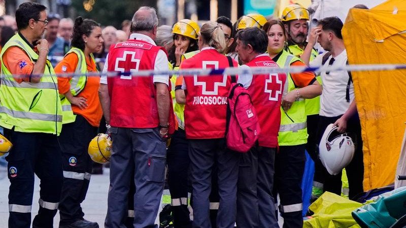 Emergency workers rushed to the scene but were unable to save four people who were crushed to death.