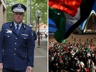 After a weekend demonstration outside the famous building was banned, organisers said they would move the route. 