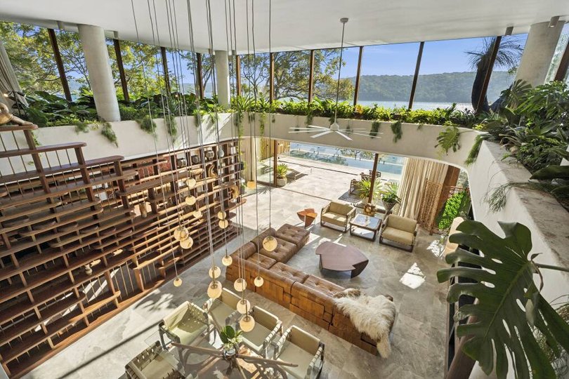 The six-bedroom, six-bathroom, two-car including guest house property sits on 1017 square metres.